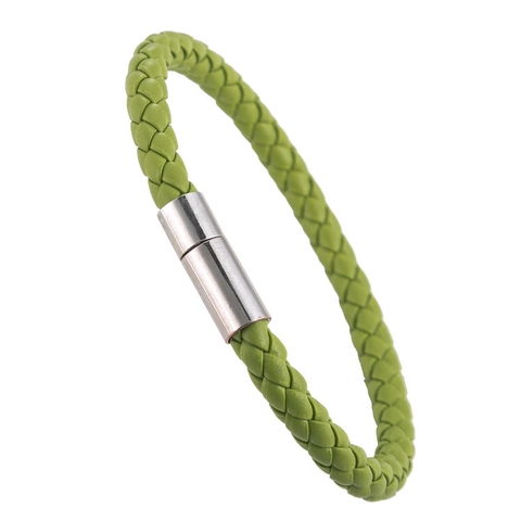 Bracciale Da Uomo In Pelle PU Intrecciata Con Chiusura Magnetica In Lega Semplice Retrò Tessuto A Mano Gioielli Casual