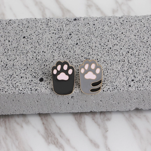 Cute Cat Paw Enamel Pins Zinc Alloy Cartoon Animal Brooch For Clothes Bags Kawaii Accessory Gift For Women Kids