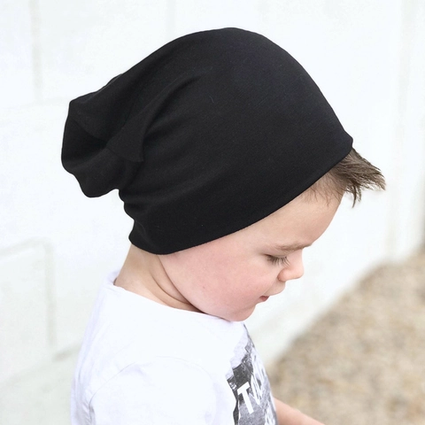 Kids Cotton Knitted Slouchy Beanie Hat Soft Warm Winter Pullover Cap For Toddler Boys Girls Casual Solid Color