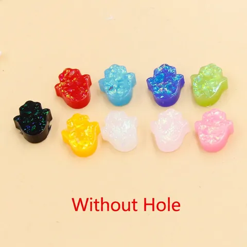 Hamsa Hand Anhänger Synthetischer Opal Harz Flatback Ohne Löcher Für DIY Schmuckherstellung Scrapbooking Zubehör Fatima Hand