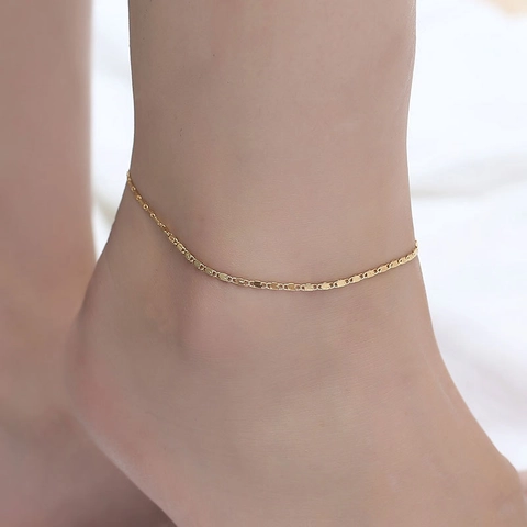 Tobillera de Cadena de Metal de Aleación Minimalista para Mujer Pulsera de Tobillo de Playa Moda Ajustable Oro Plata Regalo