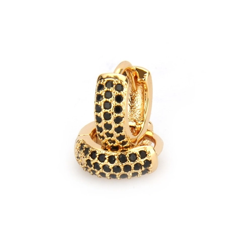 Huggie Hoop Ohrringe Gold Plattiert Kupfer Zirkonia Pave Set Dreireihig Mit 925 Sterling Silber Ohrstecker Für Damen
