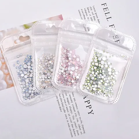 Flache Unterseite Opal Nagelkunst Strass Gemischte Größen Glas Kristall Perlen Für Maniküre DIY Dekorationen Schnee Rosa Blau Grün Opal Steine