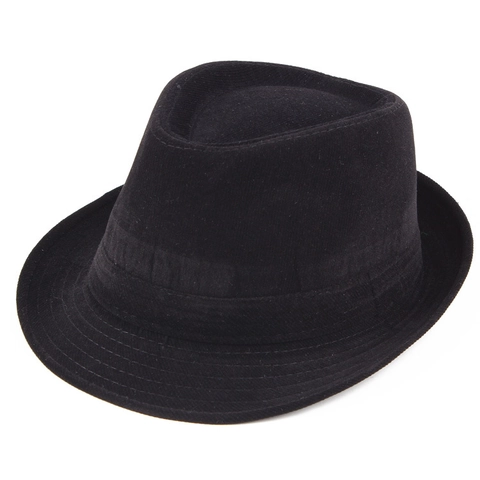 Classic Corduroy Fedora Hat Vintage Jazz Trilby Cap Warm Autumn Winter Gentleman Style Unisex Solid Color