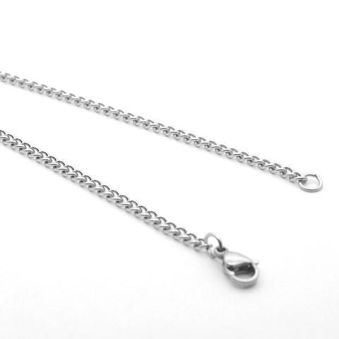 Curb Chain Necklace 304 Stainless Steel Flat Link Minimalist Jewelry For Men Women Lobster Clasp Simple Basic