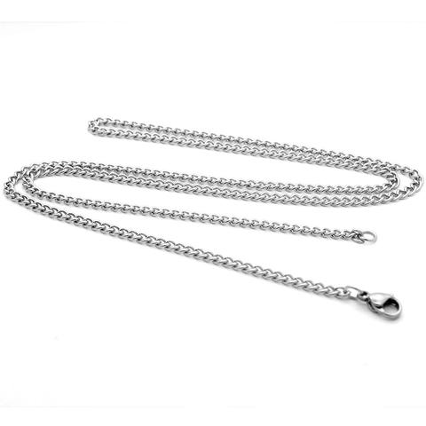 Curb Chain Necklace 304 Stainless Steel Flat Link Minimalist Jewelry For Men Women Lobster Clasp Simple Basic