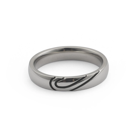 Edelstahl Liebhaber Passende Ringe Herzmuster Minimalistischer Schmuck Poliertes Silberton Band