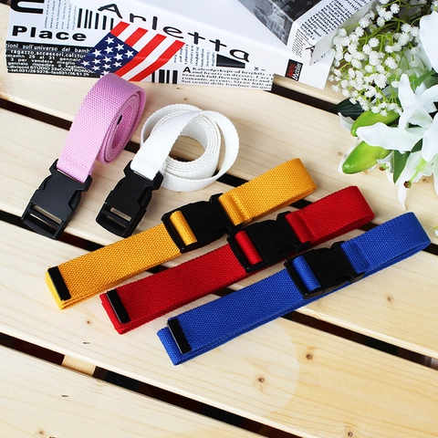 Tactische Canvas Riem Voor Heren En Dames Met Plastic Gesp Effen Kleur Outdoor Militaire Training Verstelbare Tailleband