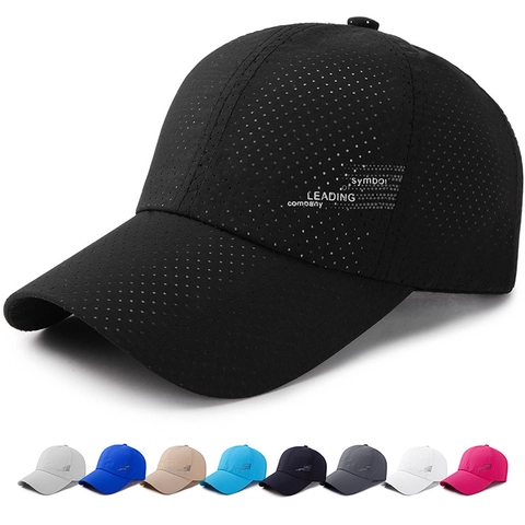 Baseball Cap Atmungsaktiv Mesh Sonnenhut Outdoor Sport Schnelltrocknend Verstellbar Perforiert Leicht Herren Damen