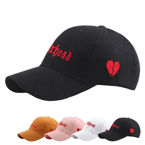 Cappellino Da Baseball In Twill Di Cotone Con Ricamo Lettera Cuore Cappello Da Sole Regolabile
