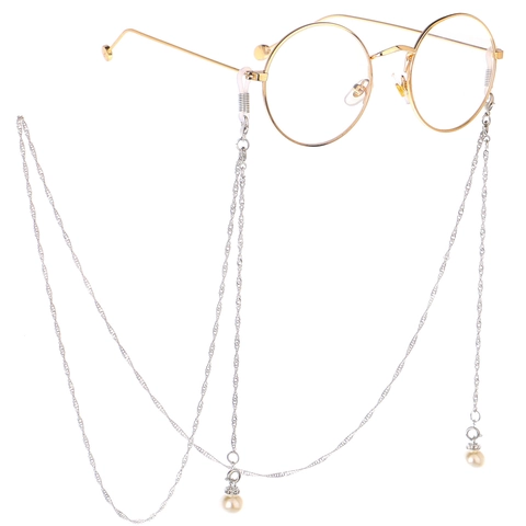 Fashion Eyewear Chain Alloy Faux Artificial Pearl Multifunctional Anti Slip Glasses Strap Decorative For Women
