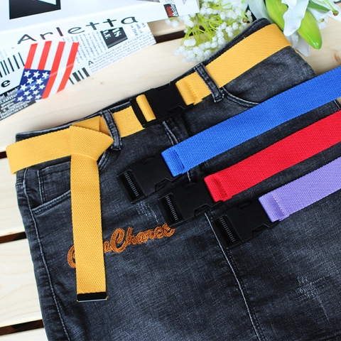 Tactische Canvas Riem Voor Heren En Dames Met Plastic Gesp Effen Kleur Outdoor Militaire Training Verstelbare Tailleband