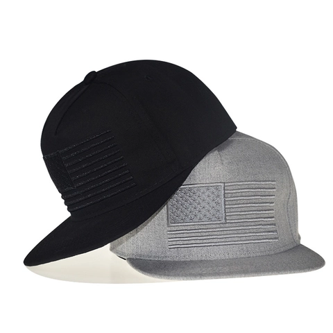 Snapback Hat Cotton Blend Twill USA Flag Embroidery Flat Brim Hip Hop Streetwear Adjustable Cap For Men Women