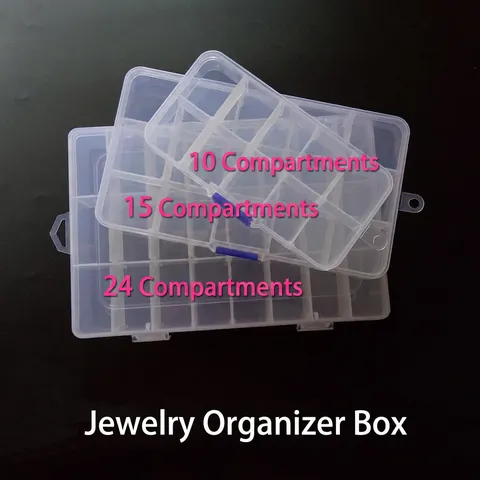 Transparente Schmuckschatulle Aus Kunststoff Mehrere Fächer Verstellbare Trennwände Aufbewahrungsbox Für Ohrringe Ringe