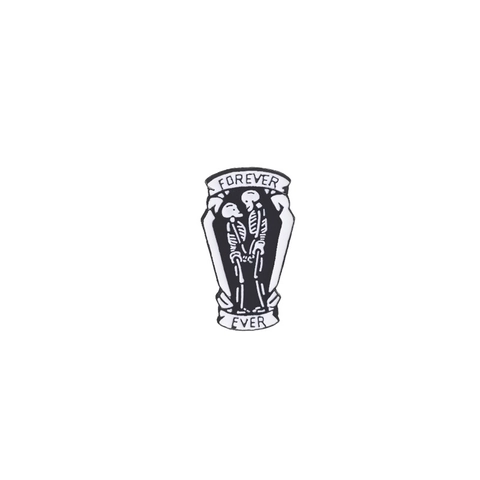 Gotische Legierung Emaille Brosche Sarg Skelett Umarmung Forever Ever Abzeichen Pin Punk Dark Style Kleidung Accessoire