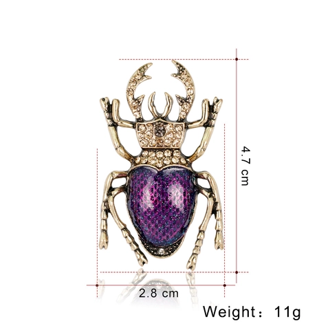 Spilla A Forma Di Scarabeo Vintage In Lega Smalto Strass Pin Insetti Gioielli Per Donna Accessorio Di Lusso