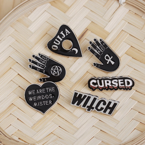 Emaille Pin Broches Legering Gothic Hekserij Occult Punk Badge Sieraden Voor Kleding Rugzak Jas Hoed Decoratie