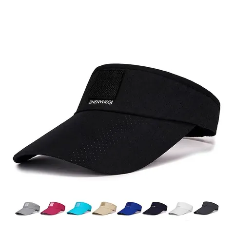 Sun Visor Hat Breathable Mesh Quick Dry Adjustable Polyester Empty Top Outdoor Sports For Men Women