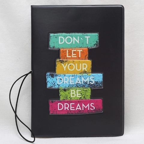 Passport Holder Cover PVC Synthetic Leather Elastic Band Closure Motivational Letter Print Travel Accessories Organizer