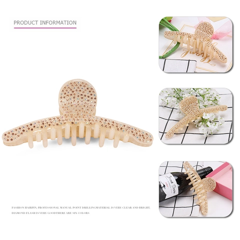 Molletta Per Capelli Con Strass Luccicanti Grande Artiglio In Acrilico Stile Francese Elegante Accessorio