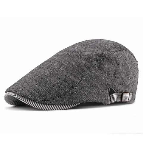 Gorra Plana Estilo Británico Vintage Algodón Lino Transpirable Ivy Cap Para Hombres Mujeres Ajustable Sombrero Retro Sol