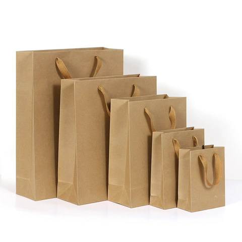 Braune Kraftpapier Geschenktüten Mit Griffen Großhandel Umweltfreundliche Einkaufstaschen Für Boutique Kleidung Verpackung