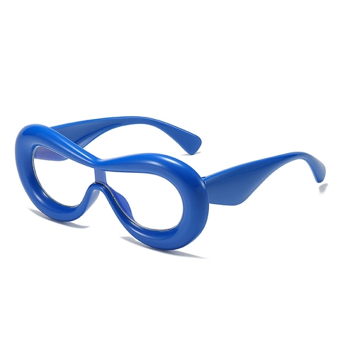 Occhiali Anti Luce Blu Con Montatura Spessa Irregolare Moda Montatura PC Punk Y2K Accessorio Unisex
