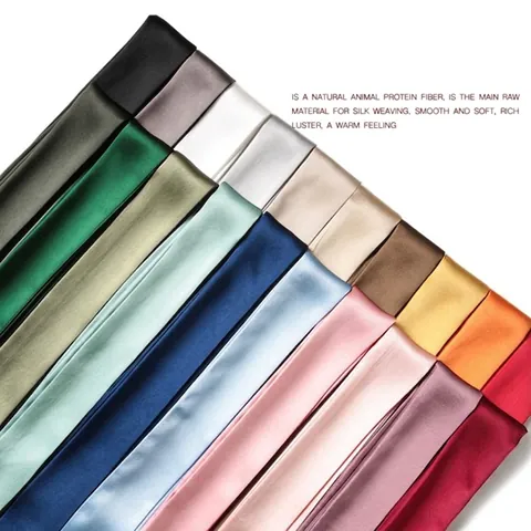 Solid Color Narrow Skinny Scarf Imitated Satin Satin Handbag Handle Wrap Hair Tie Neck Ribbon For Women