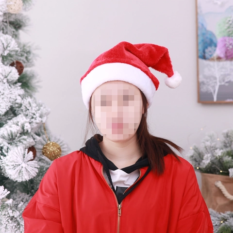 Gorro De Navidad De Peluche LED Sombrero De Papá Noel Decoración De Fiesta Terciopelo Estrella Para Adultos Y Niños