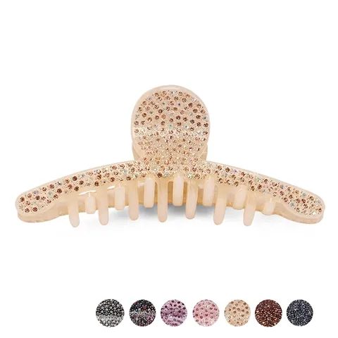 Molletta Per Capelli Con Strass Luccicanti Grande Artiglio In Acrilico Stile Francese Elegante Accessorio