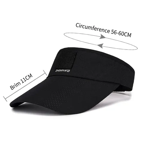 Sun Visor Hat Breathable Mesh Quick Dry Adjustable Polyester Empty Top Outdoor Sports For Men Women