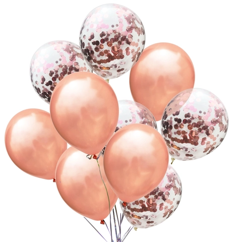 Palloncini In Lattice Oro Rosa Metallizzato Coriandoli Paillettes Decorazioni Per Feste Matrimonio Compleanno Celebrazione Festivo