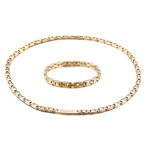 Stainless Steel Magnetic Health Therapy Link Chain Necklace And Bracelet Gold Silver Color Geometric For Men Women