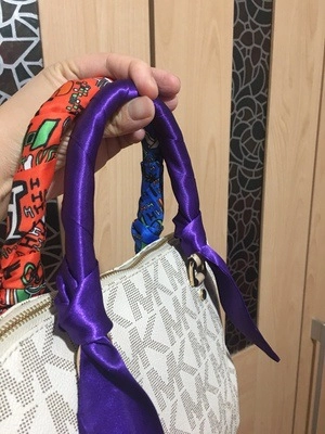 Solid Color Narrow Skinny Scarf Imitated Satin Satin Handbag Handle Wrap Hair Tie Neck Ribbon For Women
