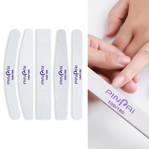 Limas De Uñas Profesionales De Doble Cara Grano 100/180 Tiras De Lijado De Manicura Herramientas De Forma Lavables