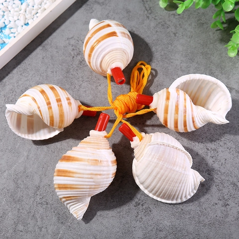 Natural Conch Whistle Handmade Shell Horn Musical Toy Ethnic Style Craft Souvenir