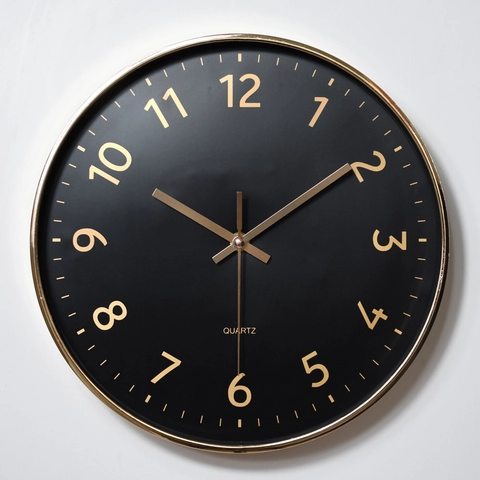 Modern Round Wall Clock Silent Non-Ticking Quartz Battery Operated Large Numerals For Living Room Office Home Decor