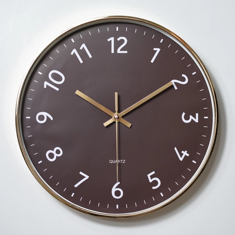 Reloj De Pared Redondo Silencioso Movimiento Cuarzo Marco Plástico Decoración Oficina Sala Sin Tic-Tac