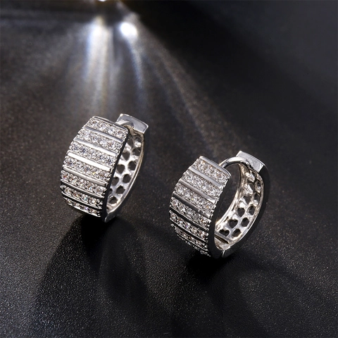 Vintage Kupfer Strass Huggie Hoop Ohrringe Für Damen Mode Galvanisierte Mehrreihige Strass Ohrringe Täglicher Schmuck
