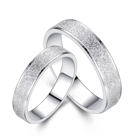 Einfache Mattierte Edelstahl Ringe Für Paare Herren Damen Polierte Innenwand Modeschmuck Verlobung Jahrestag Geschenk