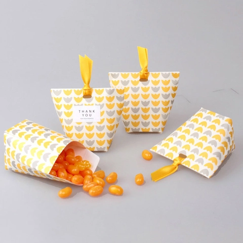 Cajas De Regalo De Papel Colorido Con Asa De Cinta Para Fiesta Boda Embalaje De Dulces Bolsas Decorativas