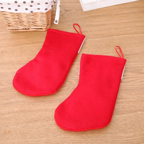 Calza Di Natale Sacchetto Regalo Appeso Velluto Rosso Con Applicazione 3D Babbo Natale Pupazzo Di Neve Decorazione