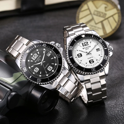 Orologio al Quarzo da Uomo Business Sportivo Impermeabile Cassa in Lega Vetro Minerale Visualizzazione Data Lancette Luminose Orologio da Polso Analogico