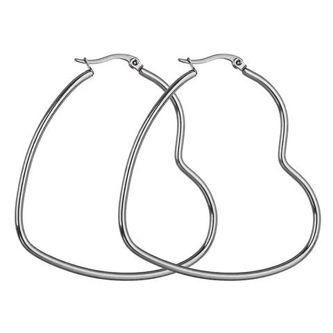 Herzförmige Creolen Aus Edelstahl Übergroße Minimalistische Polierte Schmuck Für Frauen Einfache Mode Elegant