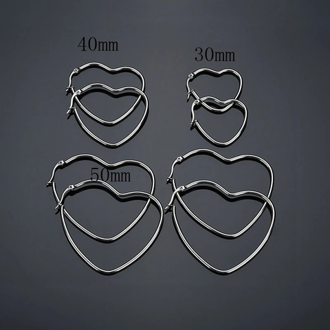 Herzförmige Creolen Aus Edelstahl Übergroße Minimalistische Polierte Schmuck Für Frauen Einfache Mode Elegant