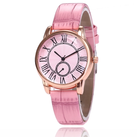 Women Fashion Quartz Watch Rose Gold Alloy Case Crocodile Pattern PU Leather Strap Roman Numerals Retro Analog Wristwatch