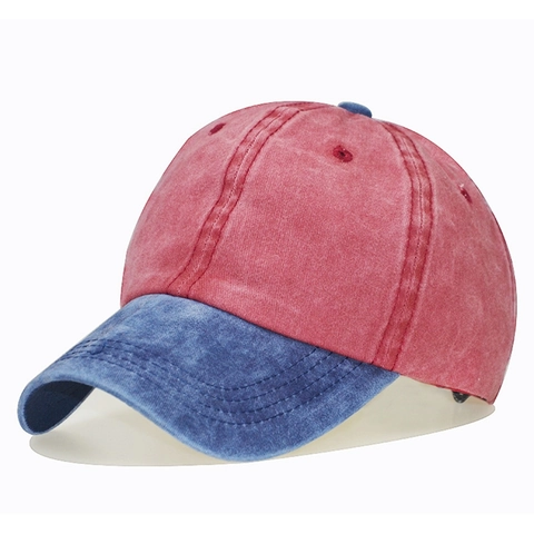 Berretto Da Baseball In Cotone Lavato Patchwork Regolabile Retro Cappello Sole All Aperto Uomo Donna