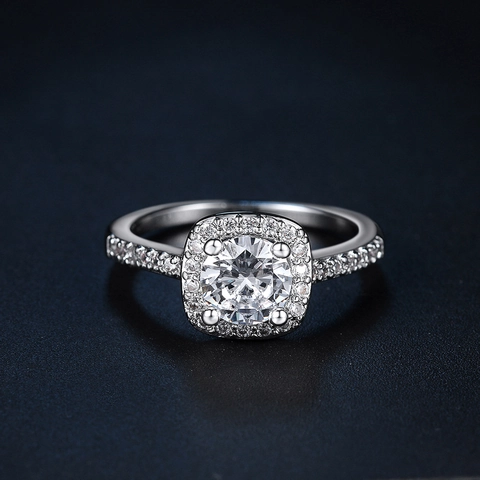 Classic Cushion Cut Zirconia Halo Ring For Women Copper Gold Rose Gold Silver Color Engagement Wedding Jewelry Ring Gift