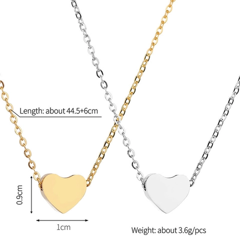 Collana Con Ciondolo A Cuore Minimalista Acciaio Inossidabile Lucidato A Specchio Catena Di Clavicicola Gioielli Donna