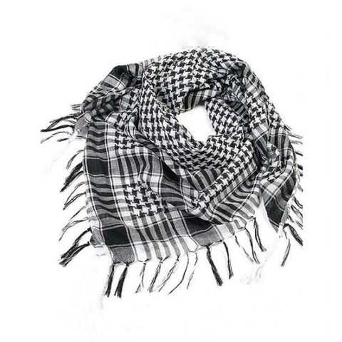 Sciarpa Tattica Shemagh Bandana Quadrata A Quadri Con Nappine Outdoor Antivento Stile Keffiah Accessorio